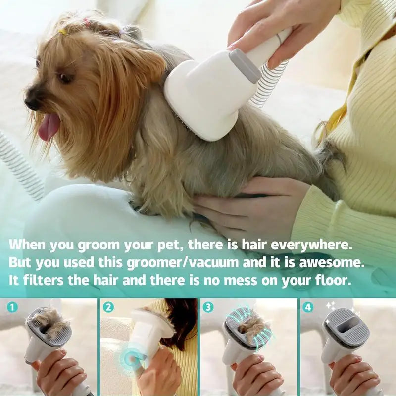 Pet Grooming Clippers with 2.3L Vacuum Suction