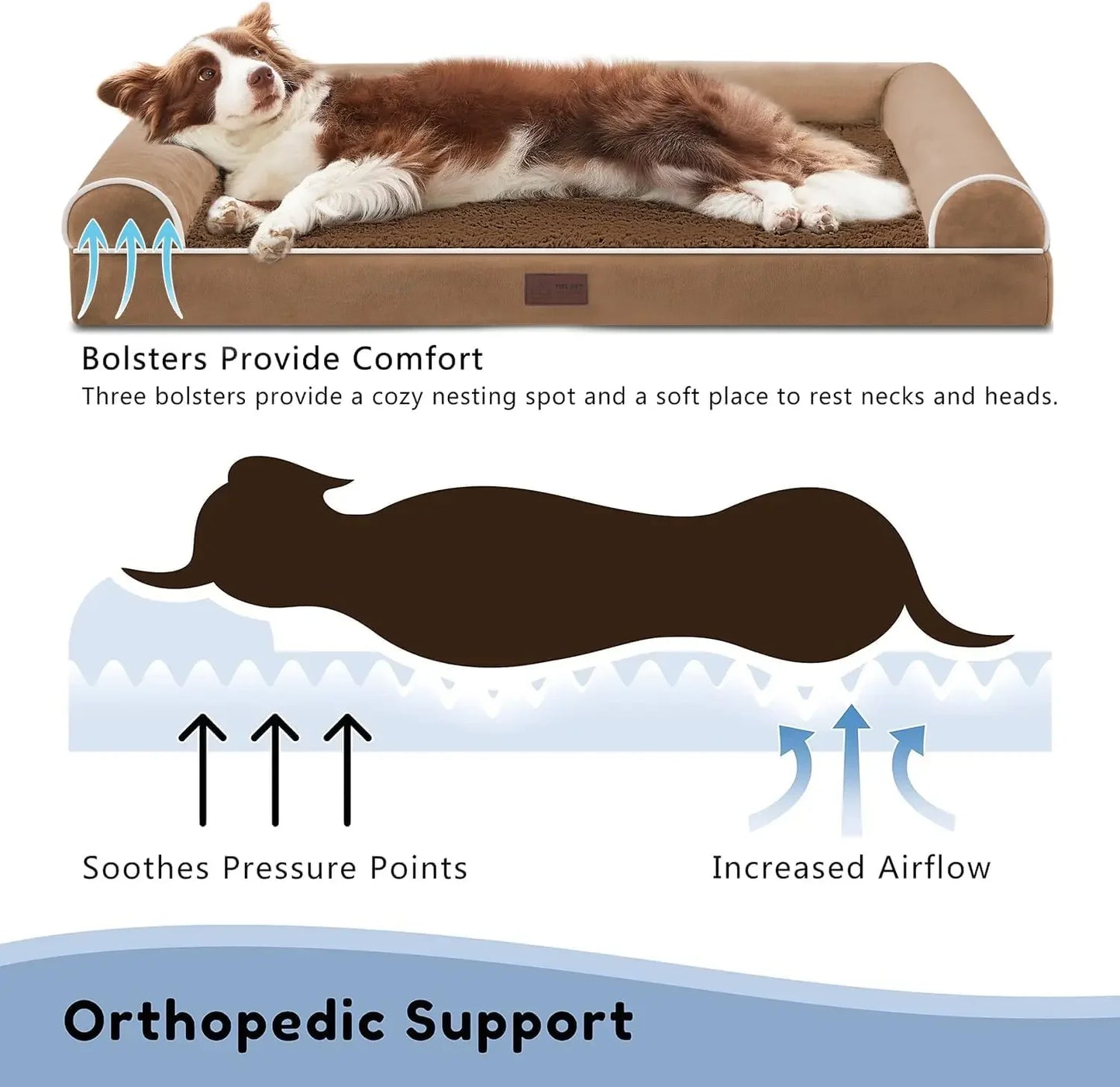 Foam Pet Sofa with Waterproof Removable Washable Cover and Nonskid Bottom