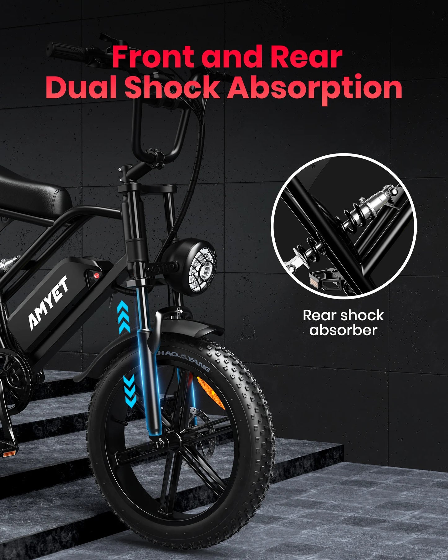 AMYET V9-G60 Adults Electric Bike 1000W Motor Bicycle 48V 20AH 20 Inch Tire