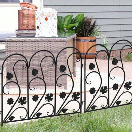 US 5 PCS Decorative Garden Fence Black/White Outdoor Dog Barrier