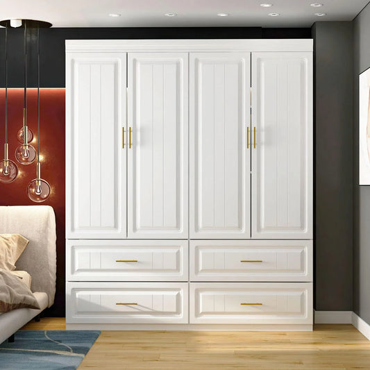 Wardrobe Closet with Large Doors and Shelves