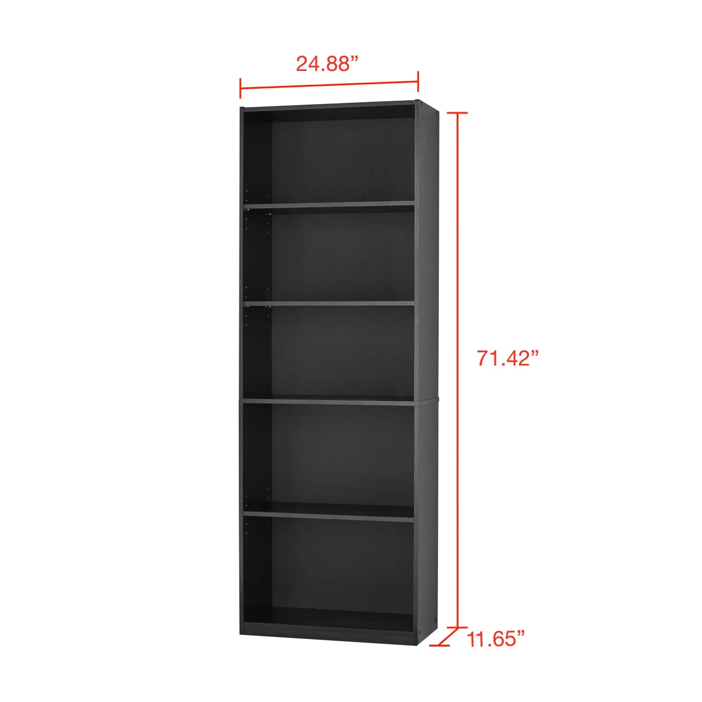 3/4/5/6-Shelf Bookcase with Adjustable Shelves for Office Living Room Family Room Den