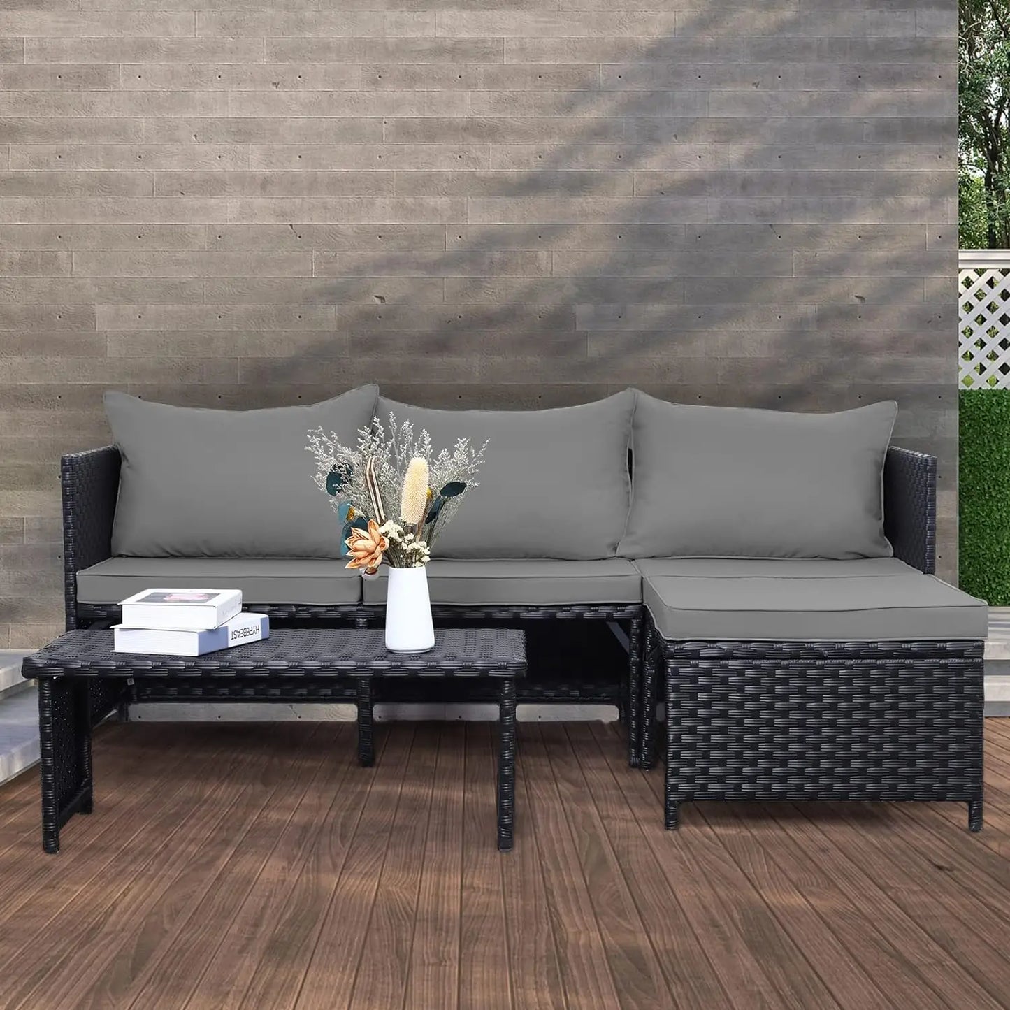 3/7-Piece Outdoor PE Rattan Furniture Set Patio