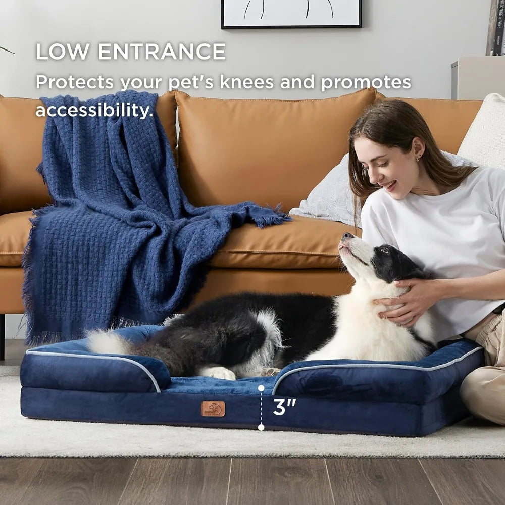 Big Washable Dog Sofa Bed Large, Supportive Foam with Removable Washable Cover