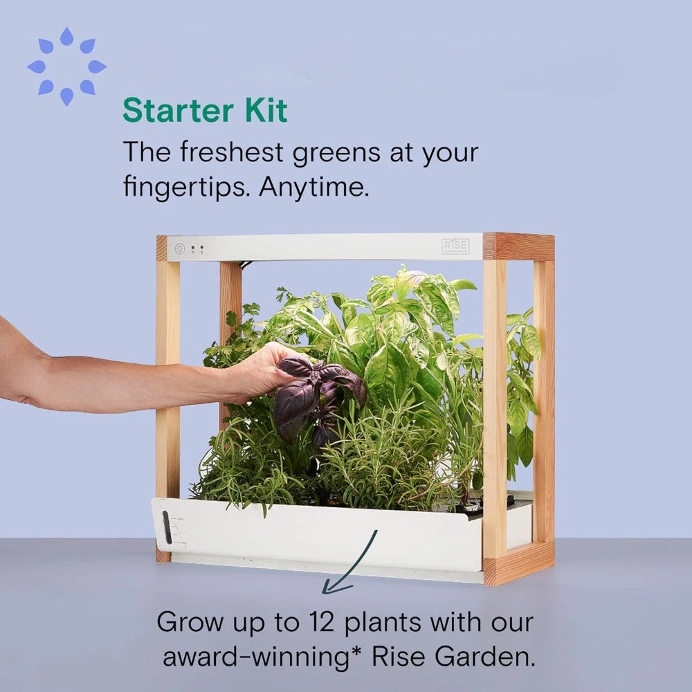 Hydroponic Indoor Garden Kit with LED Grow Light, Countertop Size with Plant Tray