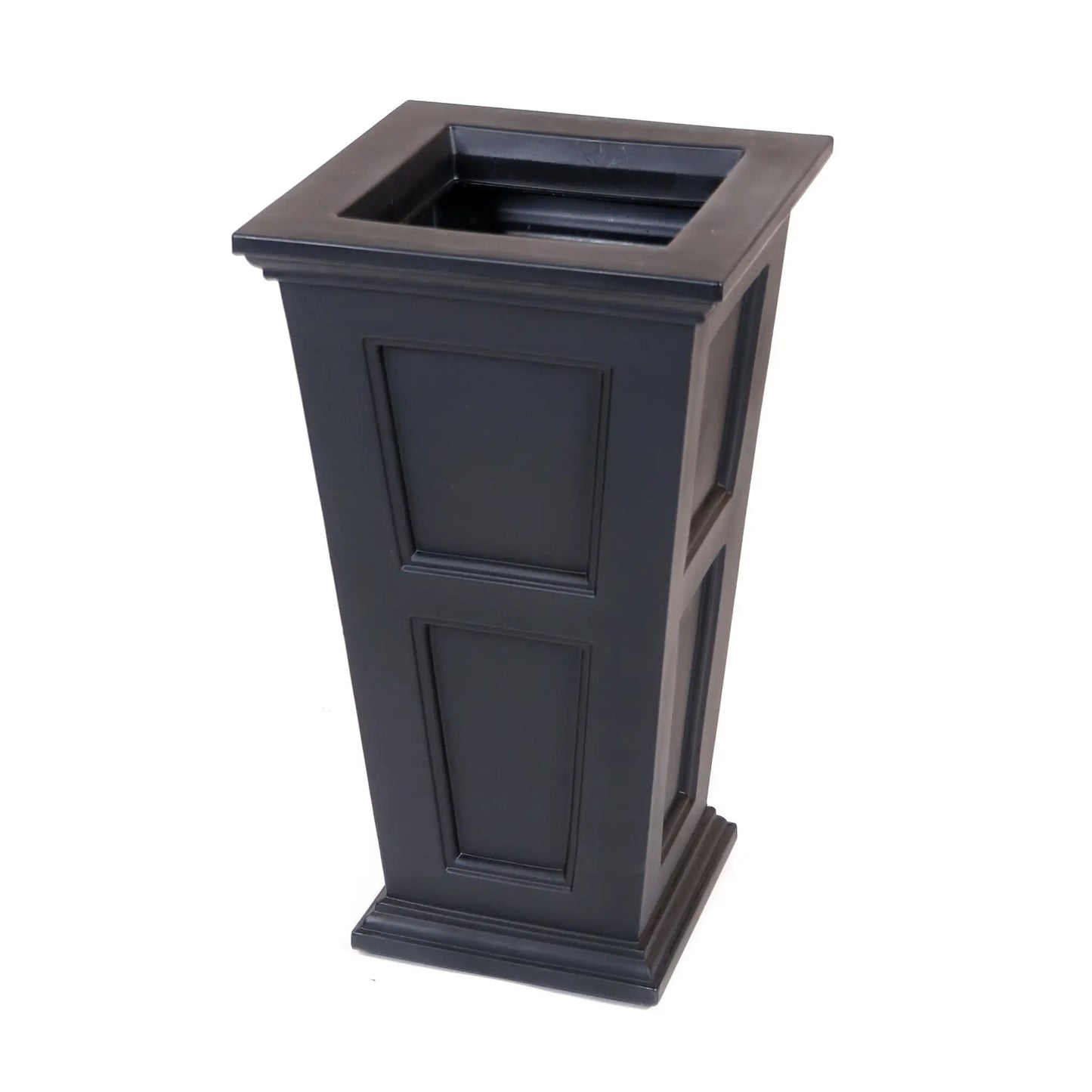 Modern 16" x 16" x 28" Square Black Polyethylene Garden Planter