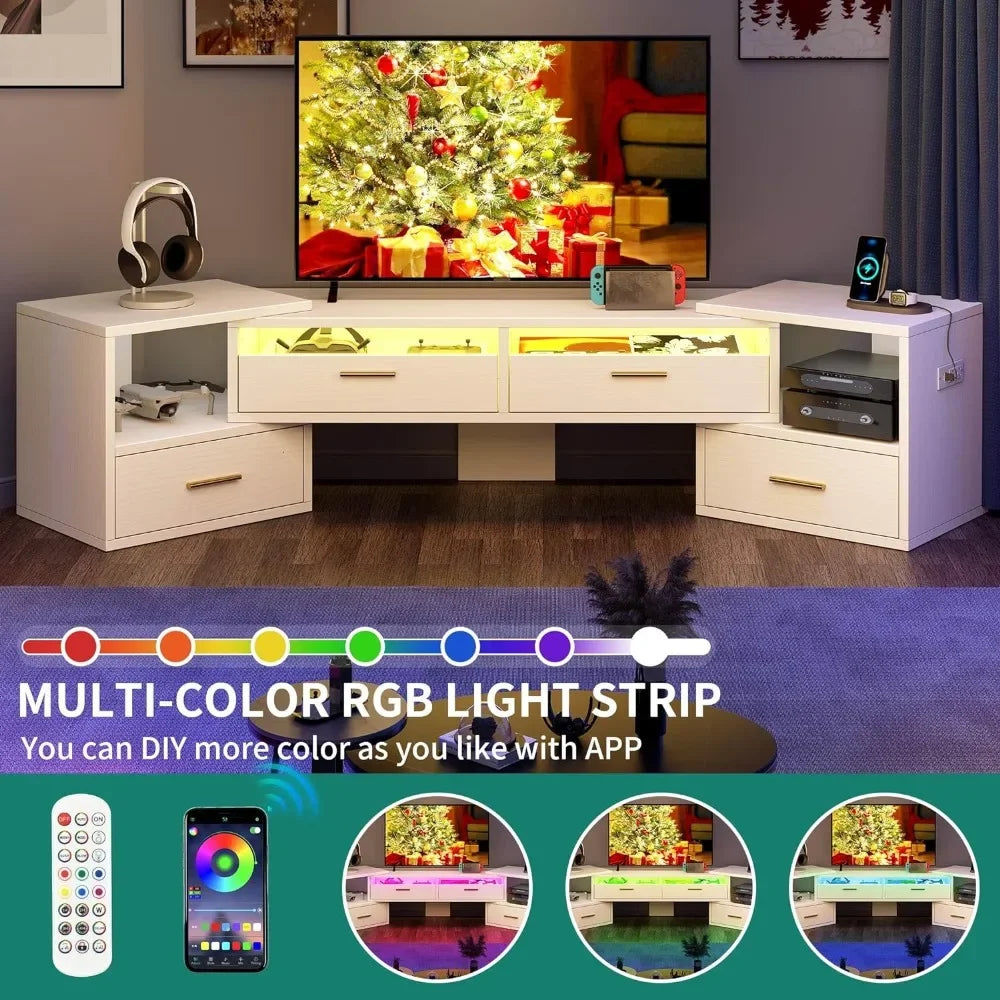 TV Stands, Power Outlets & LED Strip Cabinet for Living room/bed room Modern Luxury