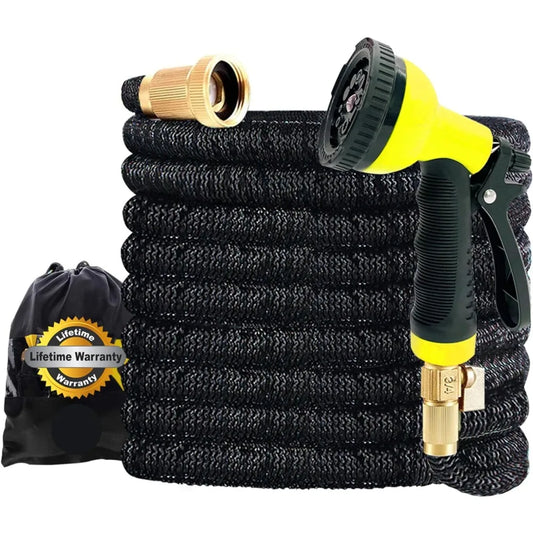 J&B XpandaHose 75ft Expandable Garden Hose with Holder - Heavy Duty Superior Strength 3750D - 4 -Layer Latex Core