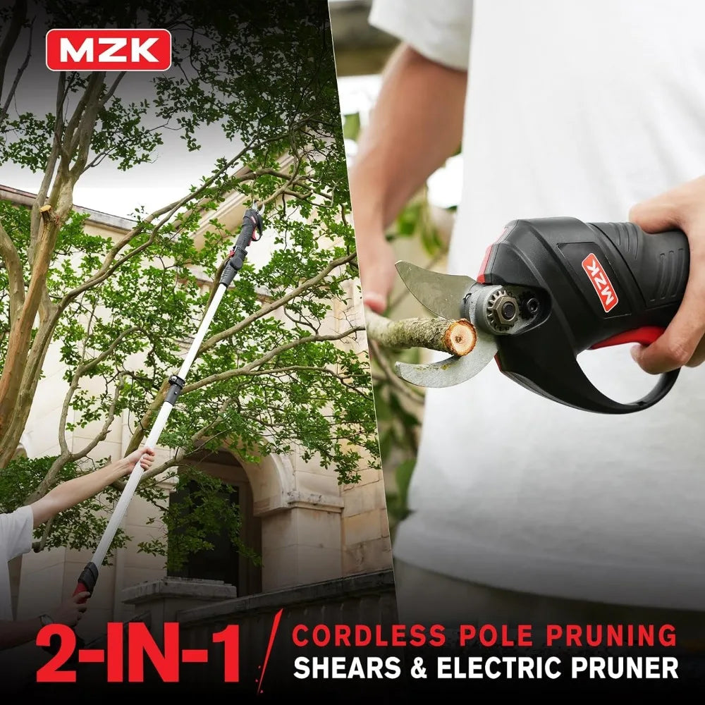 20V Pole  Battery Powered Cordless Electric Pruner Reach To 12-ft, Rechargeable Battery